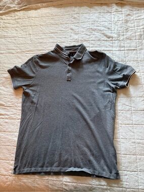 Banana Republic Men's Charcoal Polo with Contrast Trim